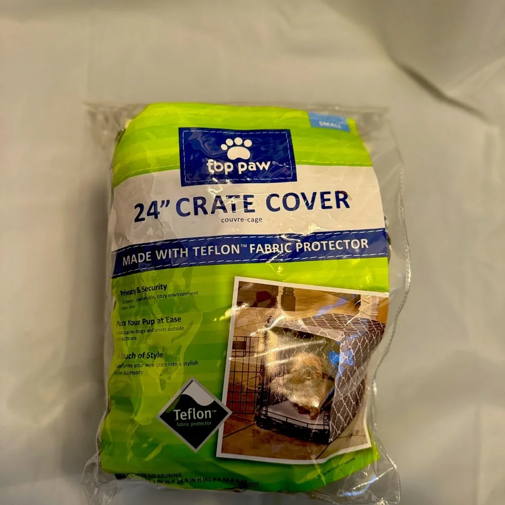 NWT(in packaging) 24” Dog Crate Cover  gray and white (#29)